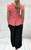 Strawberry Print Orange & Pink Shirred Peplum Top One Size UK 8-16