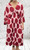 Made In Italy Pink & Red Circle Kimono Style Billowy Midi Dress One Size Fits UK 10-20
