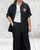 Made In Italy Black Cotton Loose Box Fit Heart Merci Amour Shirt - One Size Fits UK 10-24