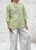 Made In Italy Pistachio Green Gingham Seersucker Smock Top - One Size UK 10-18
