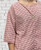 Made In Italy Rusty Red Gingham Seersucker Smock Top - One Size UK 10-18