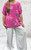 New Collection Fuchsia Pink Floral Cotton 1/2 Sleeve Smock Top - One Size Fits 10-20
