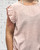 Made In Italy Pale Blush Pink Ruffle Trim Linen Look Button Back Top - Onesize Fits UK 10-18