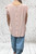 Made In Italy Pale Blush Pink Ruffle Trim Linen Look Button Back Top - Onesize Fits UK 10-18