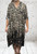 Made In Italy Leopard Print Black, Brown & Beige Smock Midi Dress - One Size Fits UK 10-18