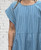 Made In Italy Light Blue Denim Striped Chambray Midi Dress - One Size Fits UK 10-16