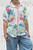 Made In Italy Box Fit Oversized Flamingo Tropical Print White Shirt - One Size Fits 10-22