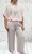 Toscana Moda Baby Pink Linen Wide-Leg Trouser and Boxy Top Set one Size Fits 8-14