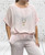 Toscana Moda Baby Pink Linen Wide-Leg Trouser and Boxy Top Set one Size Fits 8-14