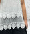 New Collection White Silk  Feel Chiffon Layered Crochet Trim Sleeveless Top One Size 8-14