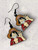 One Piece Inspired Luffy Headshot Black Alloy & Enamel Drop Earrings