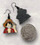 One Piece Inspired Luffy Headshot Black Alloy & Enamel Drop Earrings