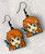 Anime One Piece Nami Inspired Headshot Enamel Black Alloy Dangly Drop Earrings
