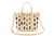 Long & Son Beige Vegan Faux Leather Basket Weave 2 In 1 Tote Bag
