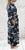 Navy Blue Or Black Paisley Bandana Print Linen Blend Belted Retro Fit & Flare Style Midi Dress  M-L Or L-XL