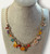 Dopamine Happy Bright Multi Charm Gold Paperclip Necklace - Sun Cherry Rainbow Mushroom