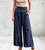 Italian One Size Shirred Waist Polka Dot Spot Wide Leg Palazzo Pants Trousers Fit UK 10-22