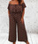 Italian One Size 2 Way Bardot Ruffle Sleeve Shirred Waist Polka Dot Jumpsuit - One Size Fits UK 10-20 Navy Brown Beige & Green
