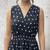 Italian One Size V Front & Back Polka Dot Cross Front Shirred Waist Maxi Dress - One Size Fits UK 10-22 Navy Or Black