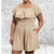 On Trend Viral Bardot Playsuit With Pockets One Size Fits UK 10-22 Jade Green, Beige, Black & Brown