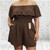 On Trend Viral Bardot Playsuit With Pockets One Size Fits UK 10-22 Jade Green, Beige, Black & Brown