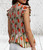 Pineapple Print Olive, White & Pink Striped Shirred Ruffle Trim Peplum Top One Size Fits UK 8-14