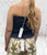 Diverse Italian Shirred Ruffle Hem Bandeau Top  6 Colours - One Size Fits UK 8-16 Khaki Brown Ochre Navy Pistachio Black
