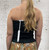 Diverse Italian Shirred Ruffle Hem Bandeau Top  6 Colours - One Size Fits UK 8-16 Khaki Brown Ochre Navy Pistachio Black