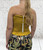 Diverse Italian Shirred Ruffle Hem Bandeau Top  6 Colours - One Size Fits UK 8-16 Khaki Brown Ochre Navy Pistachio Black