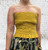 Diverse Italian Shirred Ruffle Hem Bandeau Top  6 Colours - One Size Fits UK 8-16 Khaki Brown Ochre Navy Pistachio Black