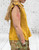 Ochre / Mustard Shirred Ruffle Trim Peplum Top One Size Fits UK 8-14