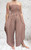 Diverse Gingham Seersucker Checked Bandeau Jumpsuit With Barrel Leg  One Size UK 8-16 Rust Or Black