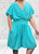 Made In Italy  Plus Size Magic  V Wrap Front Shirred Waist Playsuit One Size Fits UK 12-22