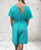 Made In Italy  Plus Size Magic  V Wrap Front Shirred Waist Playsuit One Size Fits UK 12-22