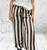 Toscana Moda Two Tone Striped Wide Leg Trousers - One Size Fits UK 8-14 Brown Or Rust