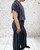 Toscana Moda Two Tone Striped Wide Leg Trousers - One Size Fits UK 8-14 Brown Or Rust