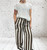 Toscana Moda Two Tone Striped Wide Leg Trousers - One Size Fits UK 8-14 Brown Or Rust