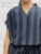 Toscana Moda Two Tone Striped Neru Collar V Neck Smock Top - One Size Fits UK 8-14