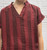Toscana Moda Two Tone Striped Neru Collar V Neck Smock Top - One Size Fits UK 8-14