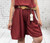 Toscana Moda One Size Loose Fit Elasticated Waist Shorts With Pockets & Belt Fit UK 10-18 White Or Wine