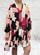 Made In Italy Flora Abstract Bold Floral Print Tiered Smock Dress - One Size Fits UK 8-16