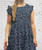 Diverse Italian Ditsy Daisy Floral Print Shirred Top Midi Dress With Ruffle  Hem  One Size Fits 8-18  Sage Green Or Navy