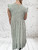 Diverse Italian Ditsy Daisy Floral Print Shirred Top Midi Dress With Ruffle  Hem  One Size Fits 8-18  Sage Green Or Navy