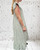 Diverse Italian Ditsy Daisy Floral Print Shirred Top Midi Dress With Ruffle  Hem  One Size Fits 8-18  Sage Green Or Navy