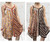 One Size Silk Blend Scarf Print Strappy Dress With Hanky Hem  - Rust Or Brown Fits UK 8-14