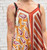 One Size Silk Blend Scarf Print Strappy Dress With Hanky Hem  - Rust Or Brown Fits UK 8-14