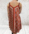 One Size Silk Blend Scarf Print Strappy Dress With Hanky Hem  - Rust Or Brown Fits UK 8-14