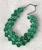 Stunning Statement Multi Strand Emerald Green Wooden Bead & Disc Necklace