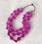 Stunning Statement Multi Strand Magenta Pink Wooden Bead & Disc Necklace