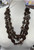 Boho Statement Multi Strand Dark Brown  Wooden Bead & Disc Necklace